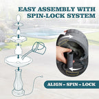 MAGIC UNION Garden Water Fountain Outdoor, 47.3" High Large Roman Italian Indoor Waterfalls, 3-Tier Standing Water Feature Fountains w/Pump & Pineapple Top for Outside Patio, Yard and Lawn (Gray)