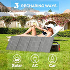 MARBERO Solar Generator 296Wh Portable Power Station with Solar Panel 60W Included Power Bank with AC Outlets 300W Pure Sine Wave with Foldable Panel Set for Camping Home Outdoor Emergency