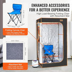 VEVOR Portable Steam Sauna Tent Full Size, 1200W with Visible Window, Personal Sauna Blanket Kit for Home Spa,Heated Body Therapy,Time&Temperature Remote Control with Chair,Black, 2.9’x 2.9’x 5.2’