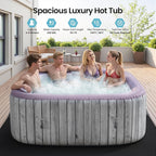 Inflatable Hot Tub for 4-6 People – Portable Heated Spa with 130 Bubble Jets, Insulated Cover, 6 Filter Cartridges & Internal Pump for Backyard or Indoor Use