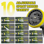 SILVEL Retractable Garden Hose Reel – 1/2 in x 150FT Heavy Duty Automatic Hose Reel Wall Mounted, UV Resistant with 10 Pattern Nozzle, Any Length Lock & Slow Return System, 180°Swivel Bracket, Yellow