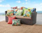 BrylaneHome 16" Square Toss Pillow - Patio & Outdoor - Patio & Outdoor - Water, Stain & Fade Resistant - Hibiscus