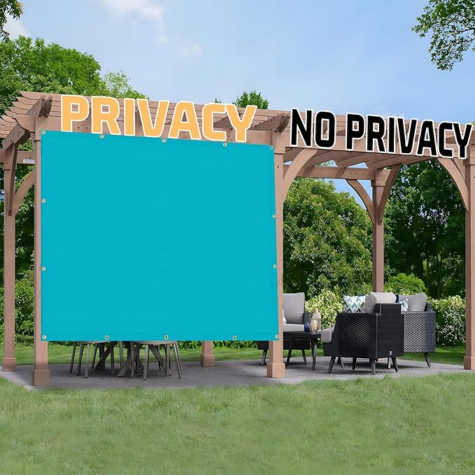 SUNNY GUARD Shade Cloth Custom Size 7x21 FT Sun Shade Screen Fabric Shade Cover Tarp with Grommets for Pergola Backyard Garden, Turquoise(We Customized)