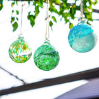 3pcs Hand Blown Glass Gazing Balls Hanging Friendship Ball Decor for Home Garden Patio