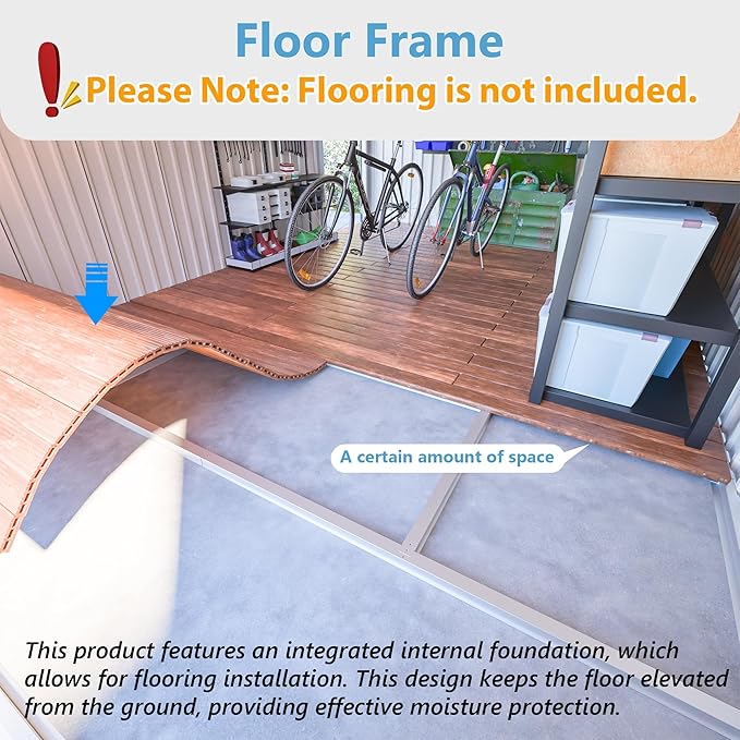 10x14 FT Outdoor Metal Storage Shed, Large Garden Shed Tool Shed with 3 Lockable Doors & Side Door, Waterproof Yard Building with 4 Air Vents for Backyard, Patio, Light Gray