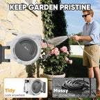SILVEL Retractable Garden Hose Reel – 5/8 in x 110FT Heavy Duty Automatic Hose Reel Wall Mounted, Upgraded UV Resistant with 10 Pattern Nozzle, Any Length Lock & Slow Return System, 180°Swivel Bracket