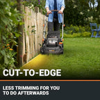 WORX 40V 17'' Cordless Lawn Mower for Medium Size Yards, 2-in-1 Electric Mower Cuts to Edge, Compact & Lightweight Push Lawn Mower with 6-Position Height Adjustment – 2 Batteries & Charger Included