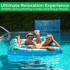 JAMBO XXL Inflatable Tanning Pool Lounger Float, 80 x 56 Sun Tanning Pool Float with Pillow Water Lounge Raft Pool Floatie for Adults Tanning Raft Pool Tub Water Tanning Bed Kiddie Pool Tanning Floats