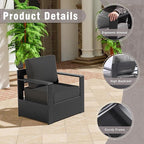 Aluminum Patio Chair - Outdoor Chair with 6" Thick Water-insistant Cushions, All-Weather Use Frame, Removable Cover, Ideal for Garden, Poolside (Grey)