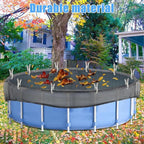 28 Feet Round Leaf Net Cover for Above Ground Pool, Winter Cover Mesh Cover with 20 Pcs Large Metal Clips，Pool Safety Net Fits 28FT Above Ground Pools, Keeps Leaves Out of Your Pool