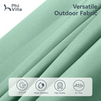 PHI VILLA 15ft Large Patio Umbrellas with Base, Outdoor Double-Sided Rectangle Market Umbrella for Pool Lawn Garden, Mint Green