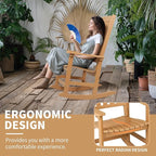 Outdoor Rocking Chairs Set of 2, Oversized All Weather High Back Porch Rocker, Patio Rockers for Outside