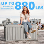 180 Gallon Deck Box,Resin Outdoor Storage Box with Lockable for Patio Furniture, Pool Accessories, Garden Tools Waterproof Outside Storage Box, Grey