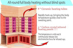 Ceramic Infrared Saunas for Home, 2-3 Person Infrared Sauna, Low EMF Indoor Sauna, Home Sauna, Hemlock Wooden Sauna Room with Bluetooth Speakers, Reading Lamps, Chromotherapy Lights