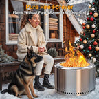 HGD 28 Inch Smokeless Firepit, Stainless Steel Fire Pit, Wood Burning Firepit for Patio Garden Picnic