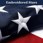 American Flags for Outside 2.5x4 Ft; American Flags 2.5x4 Outdoor Heavy Duty. Durable 250D Polyester US flags with Premium Embroidered Stars, Sewn Stripes, Brass Grommets, and Vibrant Colors.
