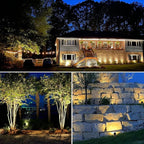 SUNVIE All-In-One LED Landscape Lighting Kit, 8-Pack Low Voltage Landscape Lights with Transformer and 65FT UL-Listed Wire, 3000K Waterproof Outdoor Uplights with Connectors for Yard House Garden Tree