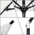 California Umbrella 9' Round Aluminum Pole Fiberglass Rib Patio Umbrella, Crank Lift, Collar Tilt, Black Pole, Red