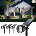 4 Pack Solar Powered Spotlights Outdoor Waterproof for Tree, Flag, House, Ground Landscape Bright Sunset Spot Lights for Outside Yard, Garden, Lawn, Driveway with Adjustable Lamp & Panel, Cool White