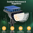 Solar Lights Outdoor Waterproof IP65, 76 LED 3 Lighting Modes Solar Spot Lights Outdoor Yard Garden Landscape Pathway (Warm White, 4 Pack)