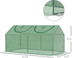 Outsunny 4' x 2' x 2' Portable Mini Greenhouse, Small Green House with PE Cover, Roll-up Zippered Windows for Indoor, Outdoor Garden, Green