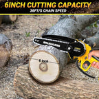 Cordless Mini Chainsaw, 1000W High Power Brushless Power Chainsaw, 2025 Upgraded 6 Inch Electric Chain Saw with 4000mAh Lithium-Ion Battery and Charger for Garden Yard Tree Branch Wood Cutting