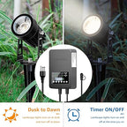 SUNVIE 200W Low Voltage Landscape Transformer with 2 Independent Control Output Landscape Lighting Transformer with Timer and Photocell Sensor 120V AC to 12/14V AC Weatherproof Low Voltage Transformer