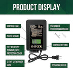 GKOLED 120W Low Voltage Landscape Transformer, Integrated Astronomic Timer and Photocell Sensor, 120V AC to 15V AC for Outdoor LED Landscape Lighting, Weatherproof, ETL Listed