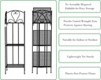 Pure Garden Plant Stand 2-Tiered Indoor or Outdoor Decorative Vintage Look Wrought Iron Garden Cart for Patio, Deck, Home or Lawn (Black)