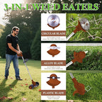 Weed Wacker Cordless Adjustable Weed Eaters 3 in 1 Electric String Trimmer Lawn with Two Battery with Charger Comes with Multiple Blades for Yard,Green,Garden(Coffee)