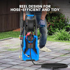 Pressure Washer 5000 PSI Adjustable Pressure, Power Wahser Powered with 33ft Pressure Hose, 4 Nozzles and 500ml Foam Cannon, Cleaner Machine for Home, Car, Blue