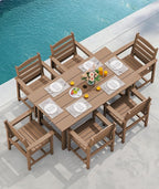 SERWALL Patio Dining Chair Set of 2, Brown