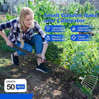 Rake for Leaves Small, Metal Leaf Rakes for Gardening Thatching Weeding Tilling Soil Planting, Hand rake Garden Tool for Cleaning Debris, Weed, Grass in Lawn, Yard, Flower Beds, Landscape