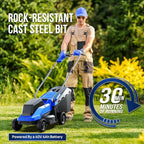 Wild Badger Power 40V 14" Cordless Lawn Mower, Up to 1600sq.ft, Brushless Motor, 5 Height Settings, Bagging & Mulching, Quick-Fold, 4.0Ah Battery & Fast Charger Included