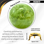 Amazing Gemstone Prehnite Crystal Ball with Stand - 2 Inches Crystal Sphere Meditation Balls for Witchcraft and Decorative Balls