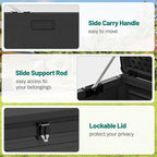 130 Gallon Outdoor Storage Box Lockable Deck Boxe Outdoor Waterproof for Garden Patio Package Delivery Weather-Resistant & Easy Assembled (Black)