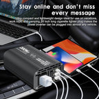 Pure Sine Wave Car Inverter 200 Watt 12V DC to 110V 120V AC Car Power Inverter Converter with 30W PD USB-C & QC3.0 USB-A Fast Charging for Vehicle Truck RV by Leesky