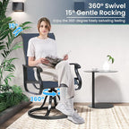 Amopatio Patio Swivel Chairs Set of 4, Outdoor Swivel Rocker Dining Chairs with All Weather Textilene High Back & Metal Frame, for Backyard Deck Lawn Garden, Navy Blue