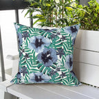 LVTXIII Outdoor Throw Pillows, Decorative Throw Pillows with Inserts, 16"x16" Square Pillows for Bed, Couch, Sofa and Patio Furniture, Set of 2, Blue Salmone Tropical