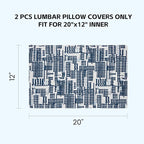 Outdoor Lumbar Pillows Waterproof Covers 2 Pack 12×20 Inch, Decorative Toss Pillows Covers, Rain-Proof, Fade Resistant for Patio Furniture, Sofa, Couch, Garden