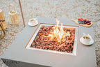 AMS Fireplace | Modeno | Westport | Firepit Table | Cover and Lava Rocks Included | (Fuel: Natural Gas - Light Gray)