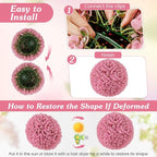 Goplus 17.5 Inch Topiary Balls Artificial Outdoor Set of 2, Faux Pink Eucalyptus Decorative Balls, Fake Plant Sphere, Round Artificial Plant Balls for Front Door, Porch, Backyard, Home Décor