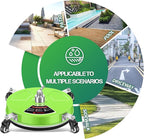 16'' Pressure Washer Surface Cleaner with 4 Wheels - Stainless Steel Surface Cleaner for Pressure Washer Attachment for Concrete, Driveway, Patio, Sidewalk, Deck and Driveways