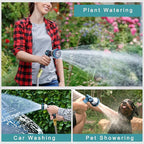 25FT Garden Hose, 304 Stainless Steel Water Hose, Flexible with a 10-Mode Nozzle Sprayer, No Kink, Lightweight, Puncture Proof, Ideal for Yard, Lawn, Outdoor, 5/8'' Outside Diameter