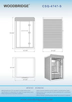 Woodbridge Infrared Home Sauna Room 2 Person Hemlock Wooden Indoor Sauna,7 Carbon 2230W/120V Heaters,with Led Color Therapy Light,Bluetooth Speaker,Tempered Glass,Touch-Tone Keypad and A Top Vent