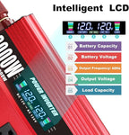 3000W Power Inverter 12V to 110V/120V DC to AC with LCD Display, Remote Controller 4 x AC Outlets and 4 x 3.1A USB Car Adapter for Car Truck Boat RV Solar System