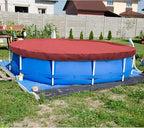 ECOOPTS 14 ft Round Pool Cover for Above Ground Pools, Swimming Pool Cover Protector Winter Safety Cover (Red)