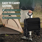 40'' Extra Long Collapsible Wagons Carts Foldable, 360LBS Foldable Wagon Cart with Wheels, Heavy Duty Portable Utility Wagon for Grocery, Shopping, Sports Garden & Camping - Black