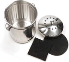 RSVP International Kitchen Collection Compost Pail, Dishwasher Safe, 1 Gallon Capacity, Stainless Steel