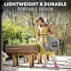 SILVEL 1/2 in x 110 FT Retractable Garden Hose Reel, UV Resistant Heavy Duty Automatic Hose Reel Wall Mount with 10 Pattern Nozzle, Any Length Lock & Slow Return System, 180°Swivel Bracket, Yellow